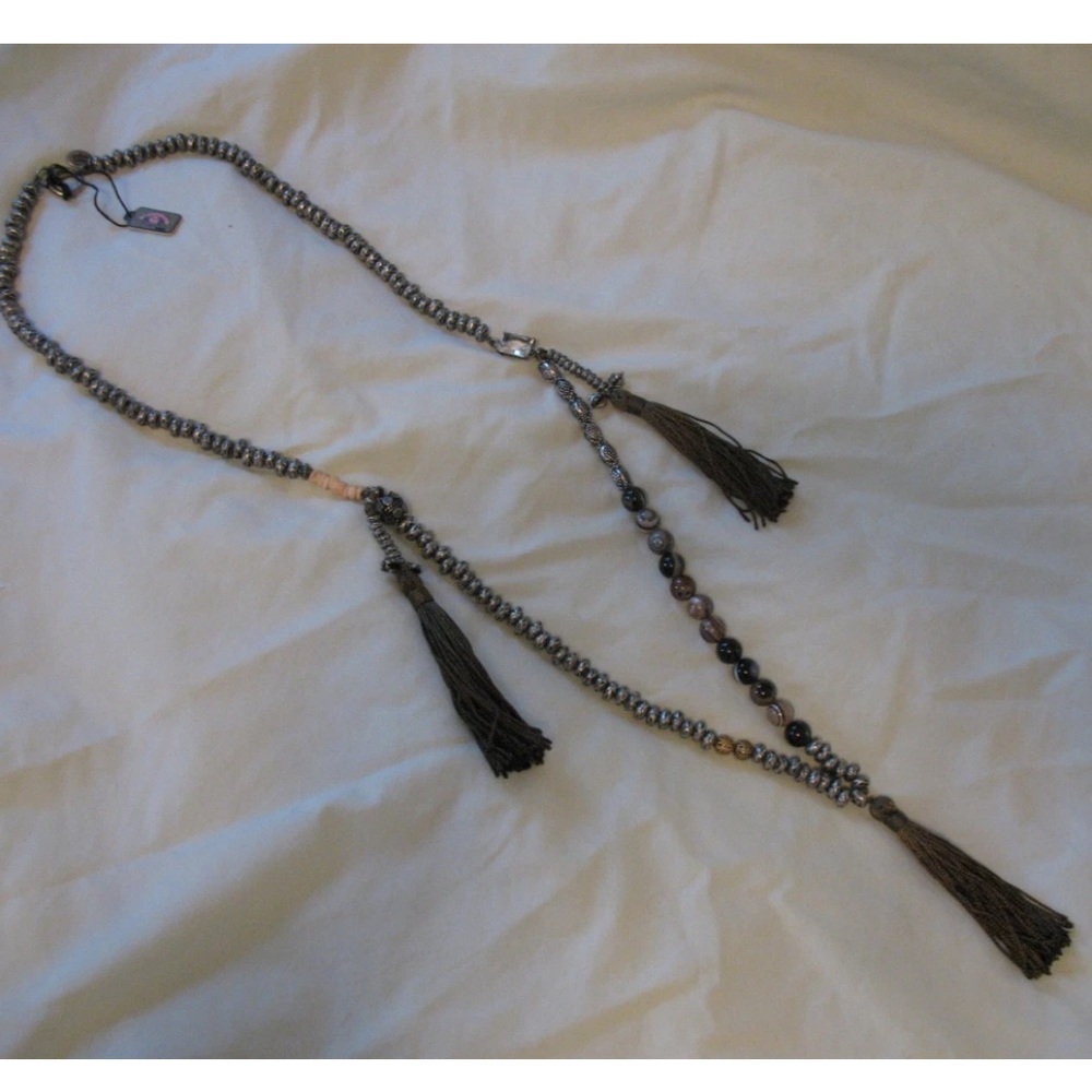 Juicy Couture 'Bohemian Tassel' Necklace Rare Gorgeous Silver & Glass Design NWT